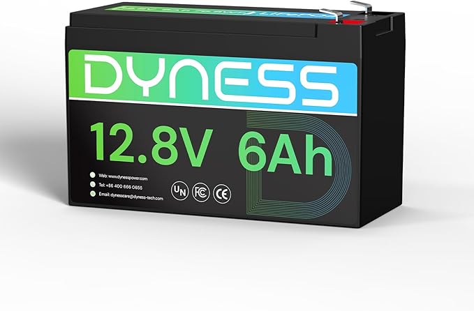 12.8V 6Ah Mini Lithium LiFePO4 Battery, 76.8W Lithium Battery Built-in 6A BMS, A+ Grade Cell 4000+ Deep Cycles, Automotive Battery Perfect for Kid Cars, Fish Finder, Power Tools, Camping, UPS
