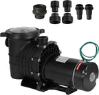 2 HP Pool Pump 110 V/220 V Swimming Pool Pump 6840 GPH In/Above Ground Pool Pumps 1500 W Powerful Self Primming Pump for Residential/Commercial Pool, Spas and Hot Tubs, Landscape Fountain