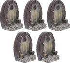 Mipcase Mini Garden Furniture Resin Simulation Wood Door for Micro Landscapes 5pcs Miniature Door Decorations for Fairy Garden Accessories and Pot Plants