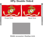 Jayus Double Sided US Marine Corps Military Flags 5x8 FT Outdoor - Vivid Colors 220D USMC Flag Banner with 3 Grommets