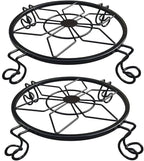 Flower Pot Stand Heavy Duty 2 Pack Planter Holder Indoor Outdoor Home & Garden Decor(Black)