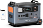 OSCAL PowerMax 6000 Solar Generator, 3600Wh LFP Battery Power Station, Expandable to 57.6kWh, 120/240V Split Phase Voltage 6000W AC Outlets (7200W Peak), 2200W/1.96H Fast Charging, Emergency for Home