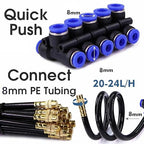 360° Adjustable Drip Irrigation System 32.8FT Garden Watering System with 10 Nozzles, Garden Irrigation System, Greenhouse Accessories, Atomizing System for Yard, Lawn, Plants, 5/16 in Hose