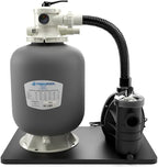 FibroPool Sand Filter Pump System For Above Ground Swimming Pools - Designed and Assembled in USA - Hose Adapters Included - High Efficiency - FSP Series (FSP16) Black