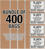 Aluf Plastics T-Tough Roll Pack Low Density Repro Blend Star Seal Coreless Rolls Bag, 45 Gallon 1.2 Mil, 46" Length x 40" Width, H Strength, Black (Pack of 400)