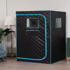 Smartmak Full Size Steam Sauna Tent, Portable Whole Body Home Spa Room, 1 or Two Person Large Space, Steamer NOT Included (47.28" x 35.46" x 63" Blackgreen)