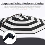 Grand patio 12FT Outdoor Round Offset Umbrella Large Patio Aluminum Cantilever Umbrella with Base for Garden Deck Poolside (Black & White, 12 FT)