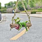 Garden Swing Frog, Suitable for Decorating Balconies, Gardens, and Flower pots. Seasonal Decorations and Unique Designs Make it Perfect