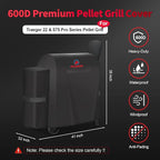 Comnova Grill Cover for Traeger Pro 22 & 575 Series - 600D Wood Pellet Smoker Cover for Traeger Waterproof & Heavy Duty, Premium Pellet BBQ Cover for Treager Pro 22 / Pro 575, Z Grills 550B and More