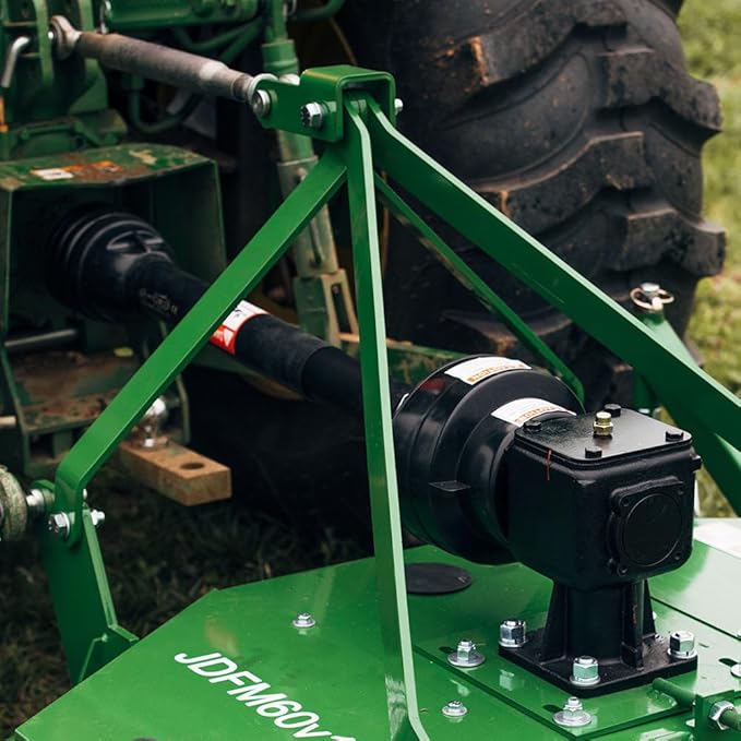 Titan Attachments 3 Point PTO Finish Mower, 72" Cutting Width, Cat 1 Hookup, Green Finish, Rear Discharge, Pull Behind Mower for 30-50 HP Tractors, Low-Noise Cast Iron Gearbox