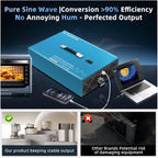 5000W Pure Sine Wave Power Inverter Voice Control AI Voice Assistant Support English 12V to 120V 60HZ with LCD Display, USB Port, for Car Home Laptop Truck