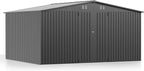 14X12 FT Outdoor Storage Shed, Durable Metal Outside Storage with Lockable Doors, Waterproof Storage Shed for Tools, Equipment, Ideal for Backyard Garden Patio Lawn