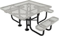 COATEDOUTDOORFURNITURE Coated Outdoor Furniture Heavy-Duty Portable ADA-Compliant Outdoor Picnic Table with Umbrella Hole, Expanded Metal Patio Dining Furniture Made in America (46" Square Top, Grey)