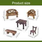 HUIANER Fairy Garden Furniture,13PCS Patio Furniture Miniature Table and Chairs Set Bench Ornaments Kit for Fairy Garden Decoration