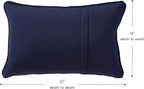 Greendale Home Fashions Sunbrella 21" x 14" Rectangle Outdoor Throw Pillow with Removable Cover (Set of 2), Canvas Navy 2 Count