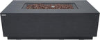 Elementi Andes Gas Fire Pit Cast Concrete Fire Table, Outdoor Fire Pit Electronic Ignition | Canvas Cover, Lava Rock Included | Free AMS Wind Guard & Table-top Firepit | Dark Gray (Propane Gas)