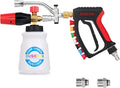 DUSICHIN Pressure Washer Gun Swivel Joint 4000 PSI Snow Foam Cannon Dual-Ended Shift Valve 7 Nozzles, Foam Lance Kit Dual Connector 7 Pressure Washer Tip holders 3/8“ Fitting M22-14 M22-15 DUS2913