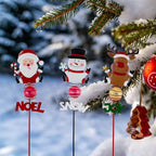 Christmas Solar Garden Lights,3 Pack Santa Claus Snowman Reindeer Solar Stake Lights,Xmas Figurine Lights for Yard Lawn Porch Holiday Decor for Women