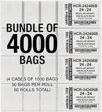Aluf Plastics High Density Trash Bags, 10 Gallon, 4000 Count, 6 Micron (eq), 24" x 24", Black, for Bathroom, Office, Industrial, Commercial, Janitorial, Municipal, Recycling