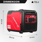PowerSmart 4800-Watt Portable Inverter Generator with Wheels Handle Kit, CO Protect, Quiet, 30 Amp for RV-Ready, HB5046C