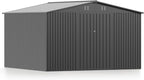 PABIMIA10X10 FT Outdoor Storage Shed, Durable Metal Outside Storage with Lockable Doors, Waterproof Storage Shed for Tools, Equipment, Ideal for Backyard Garden Patio Lawn