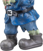 Zombie Gnome Evil Scary Walking Dead Gnome Gnombia Garden Statue, Halloween Decoration - 10 inches