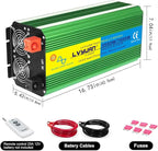 LVYUAN 3500W Pure Sine Wave Inverter DC 12V to AC 110V/120V Car Inverter with 4 AC Outlets USB Port for Camping/Truck/RV/Solar System/Travel Camping