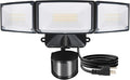 LUTEC 50W Motion Sensor Outdoor Lights, 5500 LM Plug in Flood Light Outdoor, Dusk to Dawn, IP65 Waterproof Security Lighting, 5000K Daylight, Adjustable Wall-Mounted for Garage, Yard, Porch (Black)