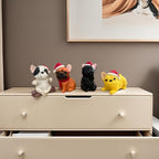 4 Pieces Cute French Bulldog Dog Figurines Fairy Garden Figurines Resin Dog Statues with Christmas Hat for Office Home Garden Decor Collectible Puppy Figurines Animal Sculpture for Kids