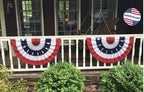 American Pleated Fan Flag Bunting. 100% Made in USA by Old Glory Bunting. 1.5 x 3 ft Stars & Sewn Stripes USA Indoor/Outdoor Cotton Bunting Banner. Perfect for July 4th and America 250 events.