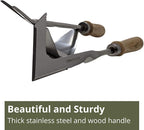 Weed Puller and Patio Paver Weeding Tool Set - Two Classic, Heavy Duty, Stainless Steel Weeding Tools with Beautiful Wooden Handles - by Truly Garden