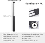 Outdoor Pathway Lights, 92 Inches Tall Bollard Light, 3000K Commercial Landscape Path Lighting, Mordern Led Bollards, IP65 Waterproof Pole Driveway Lights Wired for Sideway Garden Yard
