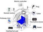 Smartmak Portable Infrared Sauna, Full Size1 Person Far Infrared Sauna Tent, with Heating Foot Pad, Upgrade Chair (L 27.6’’ x W 31.5’’ x H 37.8’’, Blue)
