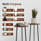 Plant Stand Indoor 2 Pack: Corner Wood 20 Inch Plant Stand Mid Century Modern Decor - Small Round Plant Table for Indoor Plants - Outdoor Plant Holder for Patio Living Room Bathroom Office (Walnut)
