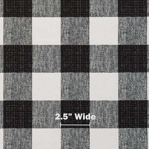RSH DECOR Deep Seating Cushion with Pillow Back | 22” x 25” Seat | Water and Fade-Resistant Spun Fabric | Outdoor Chair Cushion Set for Patio Furniture | Black Buffalo Plaid