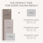 SAUNASOFA™ Sauna Mat & Pillow Set – 1 person sauna seat cushion and pillow for infrared and finnish sauna – heat-resistant sauna kit in taupe