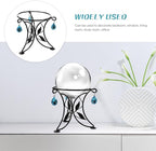 SUPVOX European Style Metal Gazing Ball Stand, Creative Garden Reflective Ball Holder, Iron Base for Outdoor Decoration, 5.51 X 5.51 X 5.11 Inches