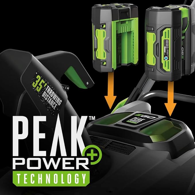EGO Power+ SNT2102 21-Inch 56-Volt Lithium-Ion Cordless Snow Blower with Peak Power - (2) 5.0Ah Batteries and Rapid Charger Included