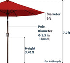 PatioKingdom Auto-Tilt 9FT Patio Umbrella Outdoor with 8 Sturdy Fiberglass Ribs,Market Table Umbrella for Pool,Backyard,Deck and Garden