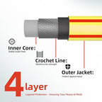 Solution4Patio Yellow Garden Hose 3/4 in. x 50 ft. -Heavy Duty Durable Flexible Lightweight Water Pipe-Brass Aluminum Ends for Household & Commercial Use -Kink Free, No Leaking, Male/Female Fittings
