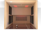 2 People Indoor Infrared Sauna, Low EMF Full Spectrum Red Heater with Carbon Heating Panels, Canadian Hemlock Wood, WiFi Control, 7-Color Starry Light, Reading Lamp, 1750W, 120V