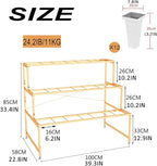 Flower Display Stand With 12PCS Buckets, 3 Layers Metal Plant Stand with Wheels, Heavy Duty Moving Plant Cart Shelf, for Indoor, Outdoor Patio Garden, Living Room, Florist (White - Square Bucket)
