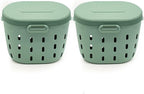 Vego Garden In-Ground Worm Composter Outdoor Farm Compost Bin 7 Gallons BPA-Free Composting System for Raised Garden Beds Sage Green, Twin Pack