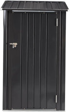 3x3 FT Outdoor Storage Shed, Metal Steel Garden Shed with Single Lockable Door, Small Shed Outdoor Steel Utility Tool Shed, Storage House Waterproof for Backyard Patio, Garden, Lawn(Dark Gray)