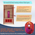 Ceramic Infrared Sauna 1 Person Infrared Sauna Hemlock Far Infrared Saunas for Home 2 in 1 Indoor Sauna Room with Low EMF Heaters + Ceramic Heating Cube-Chromotherapy-Bluetooth Speaker