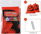 Halloween Pumpkin Lawn Bags, Large Reusable Leaf Bags with Twist Ties, Fall Outdoor Decorations, 8 Pack 24 * 30 Inch