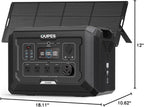 OUPES Mega 2 2500W Solar Generator with 240W Panel Included, 2048Wh Portable Power Station Solar Battery Station Made for Emergency, Home Backup, Outdoor Camping RV/Van