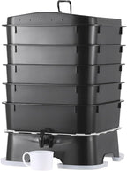 VEVOR 5-Tray Composter, 50L Worm Compost Bin - Indoor/Outdoor Worm Farm Kit for Food Waste Recycling, Vermicomposting & Vermiculture