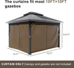 BPS 10' x 10' Gazebo Curtain Privacy 4-Panel Sidewall Outdoor Replacement Shade (Only Curtain)