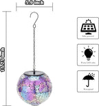 Solar Hanging Lantern Solar Outdoor Lanterns Mosaic Gazing Ball Outdoor Hanging Lights Outdoor Lights Waterproof Garden, Patio, Pathway & Yard Décor Purple